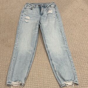 American Eagle Outfitters Light Blue Distressed Straight Leg Jeans